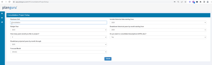 Consolidation Project Setup